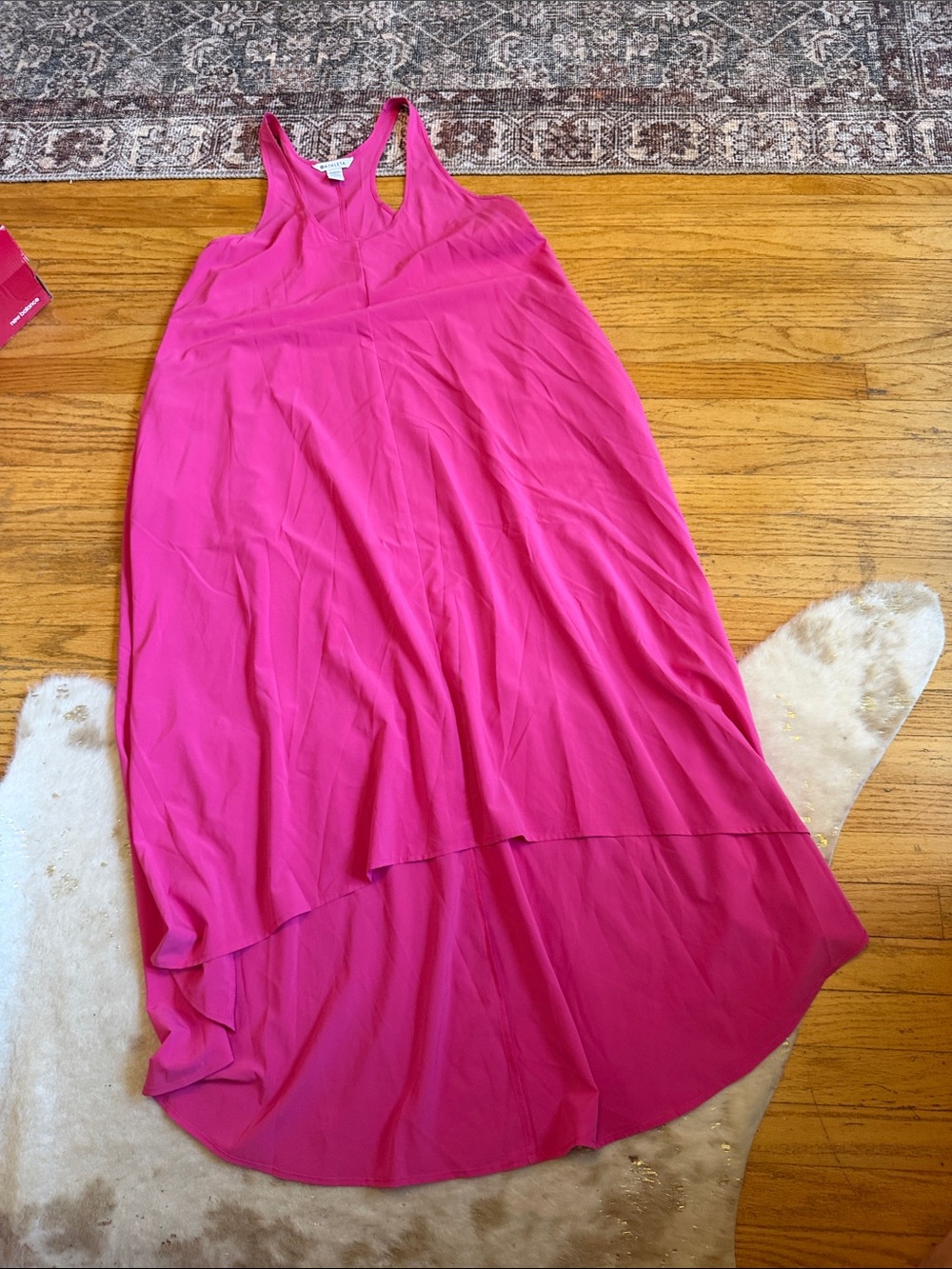 Bright Pink Racerback High-Low Maxi Dress - Picture 2 of 3